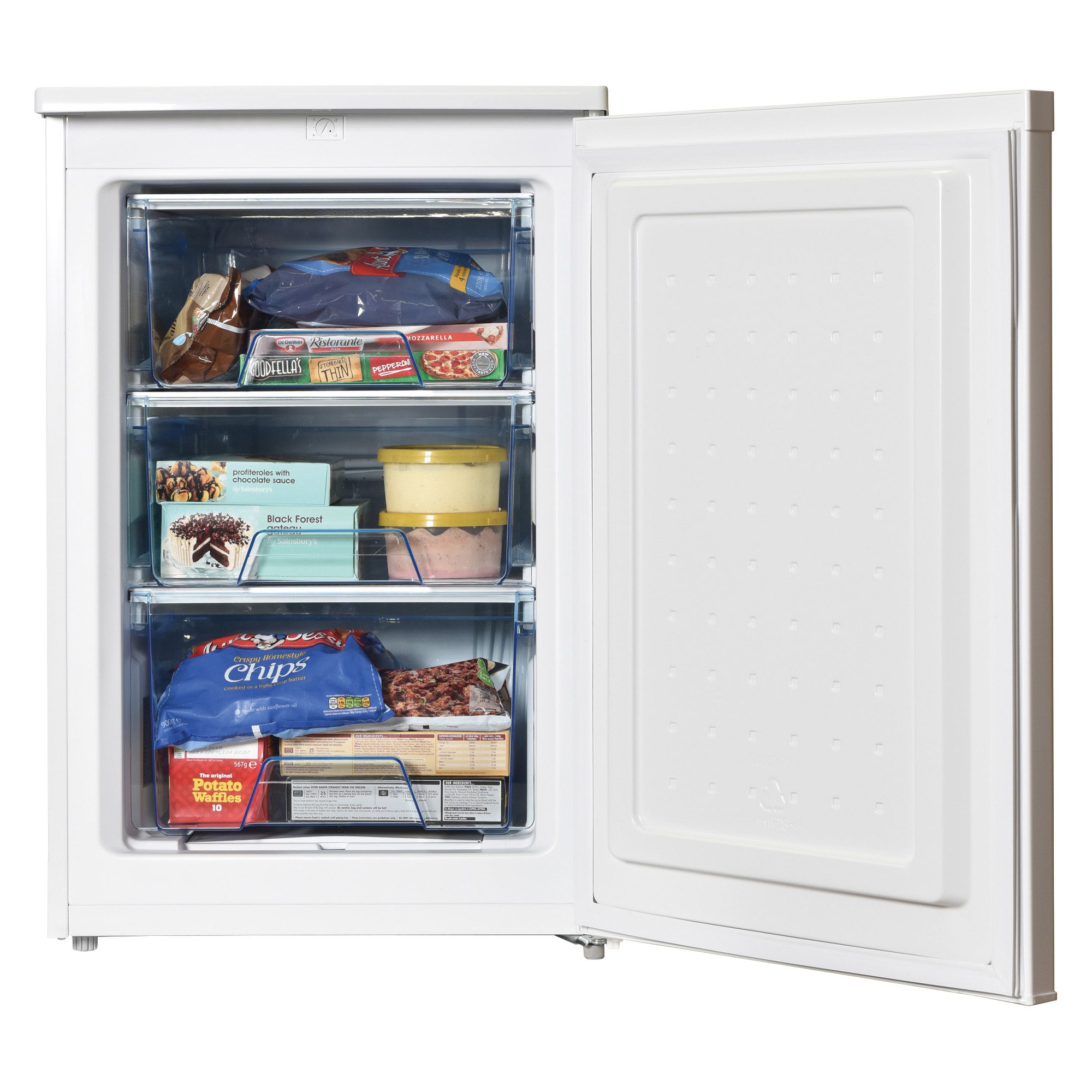 Statesman U355W Under Counter Freezer 86L - Black / White / Silver - Image 2